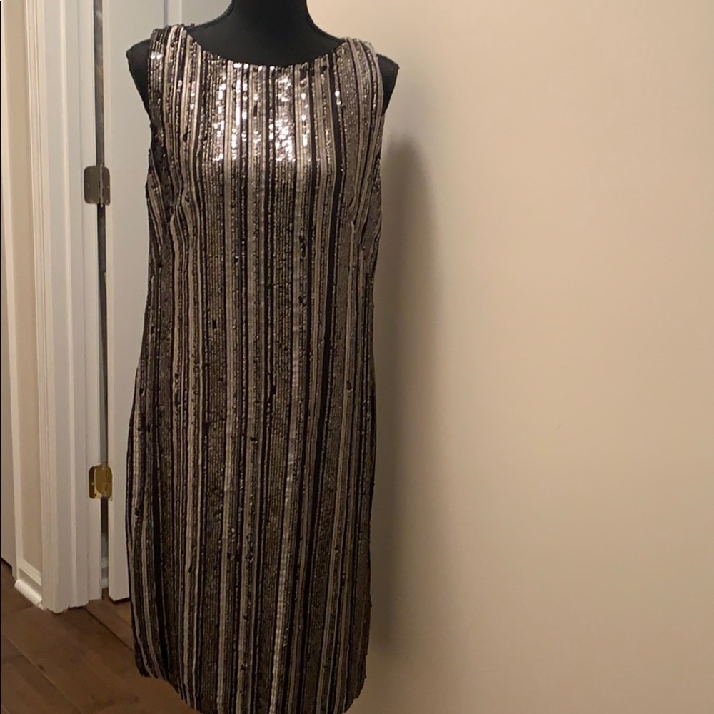 Lauren Sequined Sleeveless Fully Lined Sheath Dress